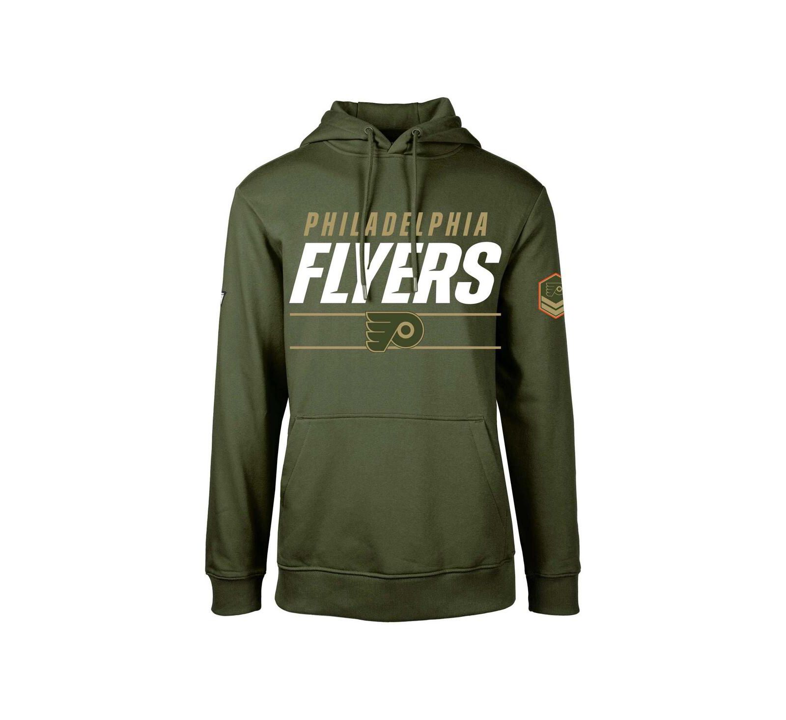 Мужское флисовое худи LevelWear Philadelphia Flyers Podium, цвет оливковый