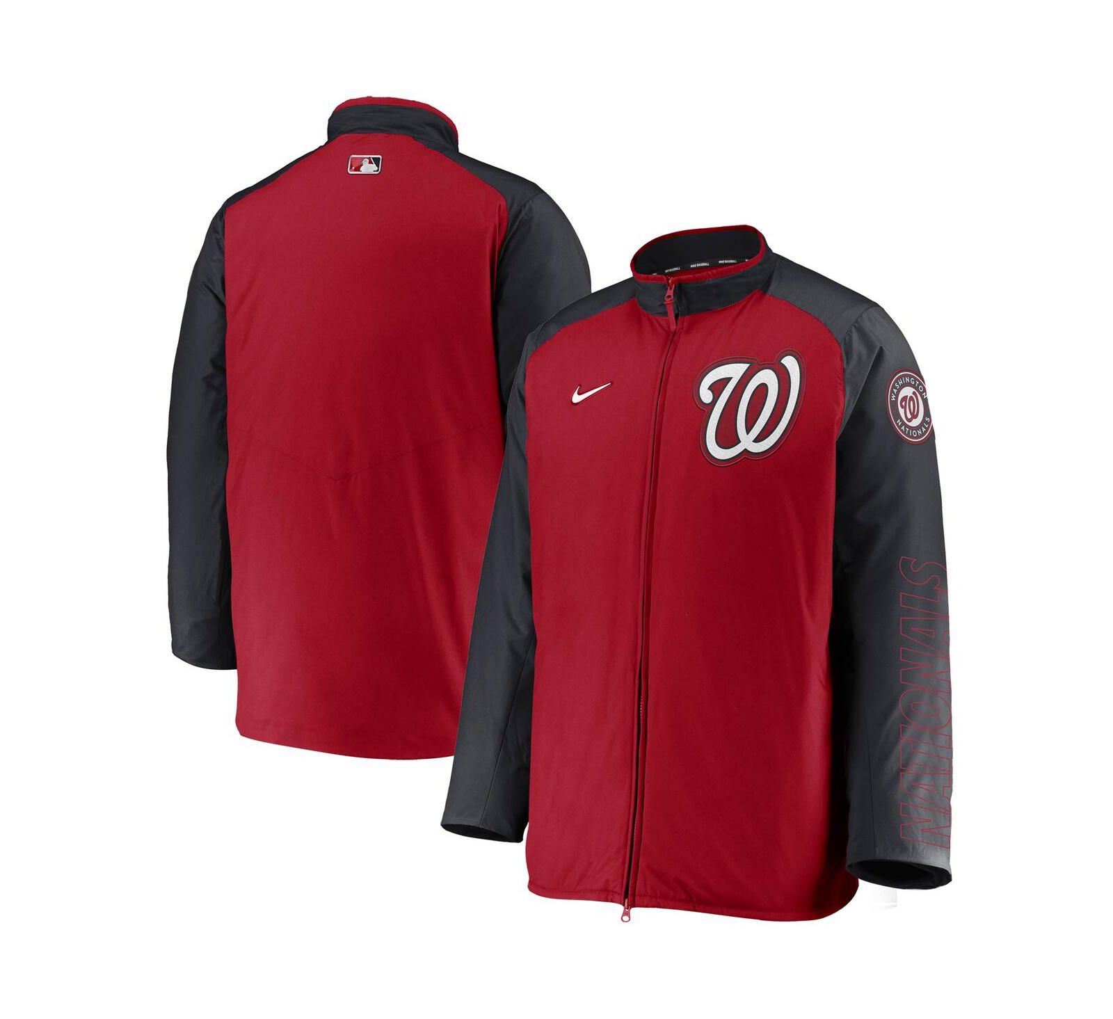 Men's Nike Red, Navy Washington Nationals Authentic Collection Dugout Full-Zip Jacket