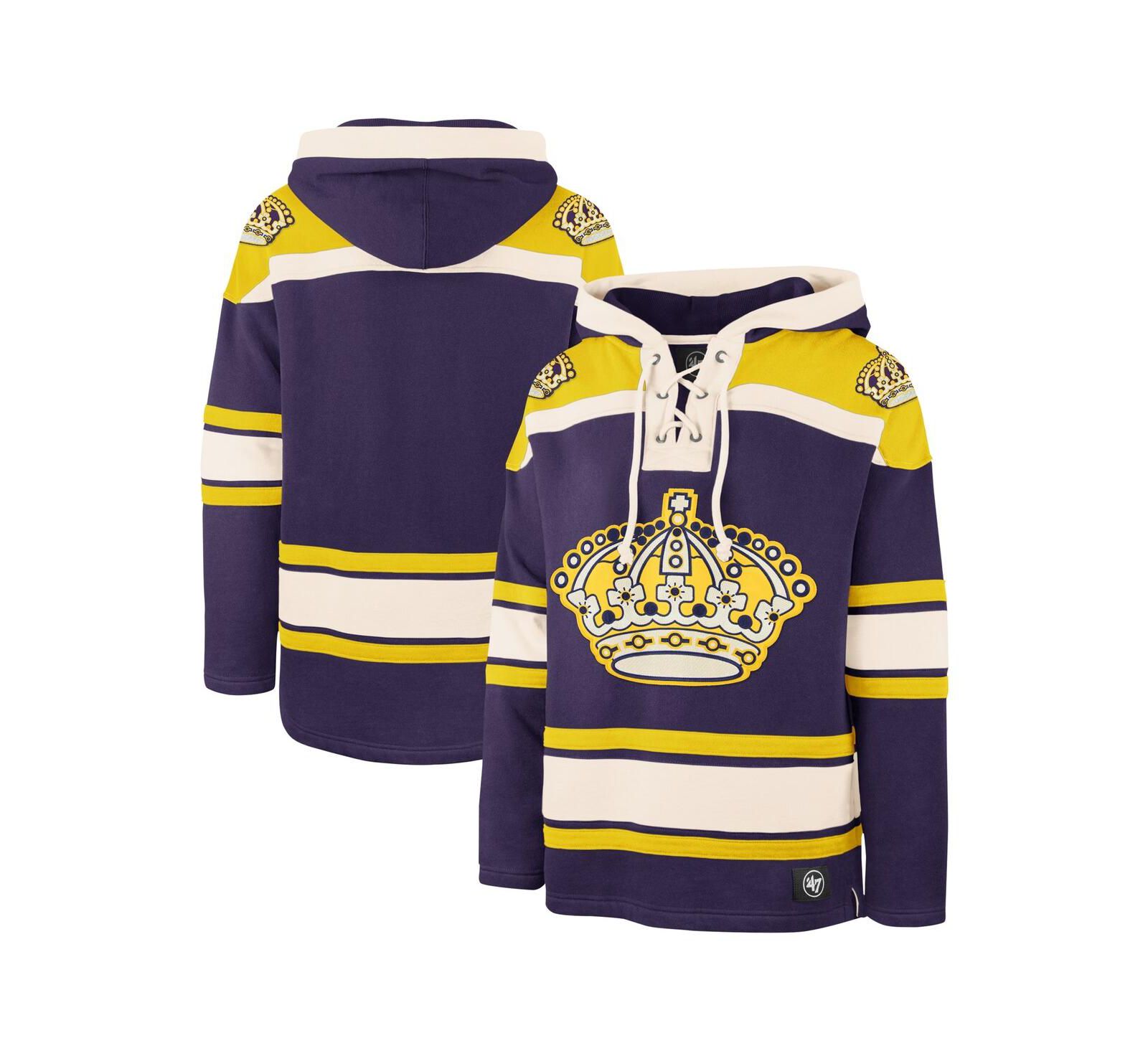 Мужское худи '47 Brand Purple Los Angeles Kings Superior Lacer Pullover