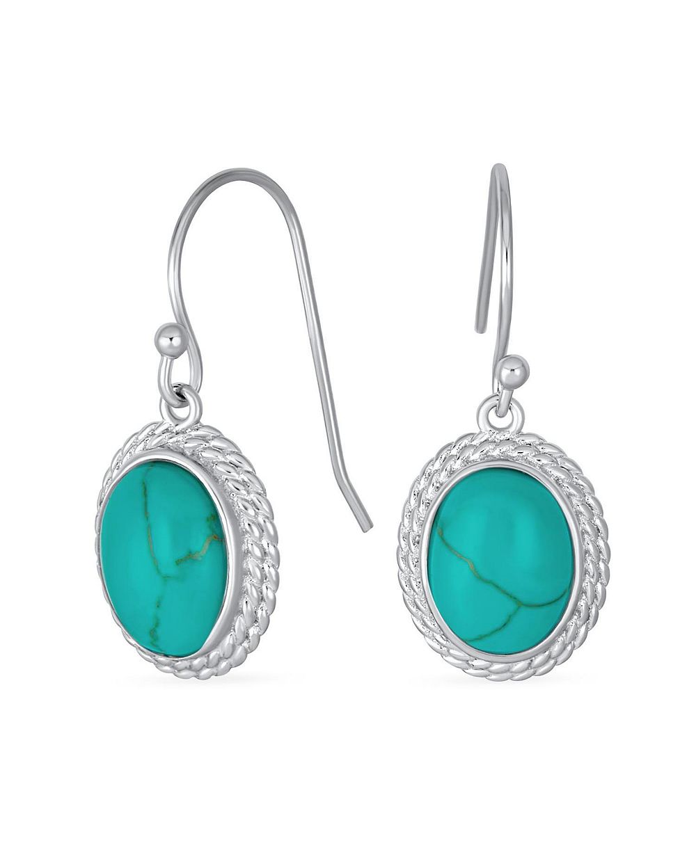 Bling Jewelry серьги-подвески из стерлингового серебра в западном стиле с натуральными камнями и краем Milgrain