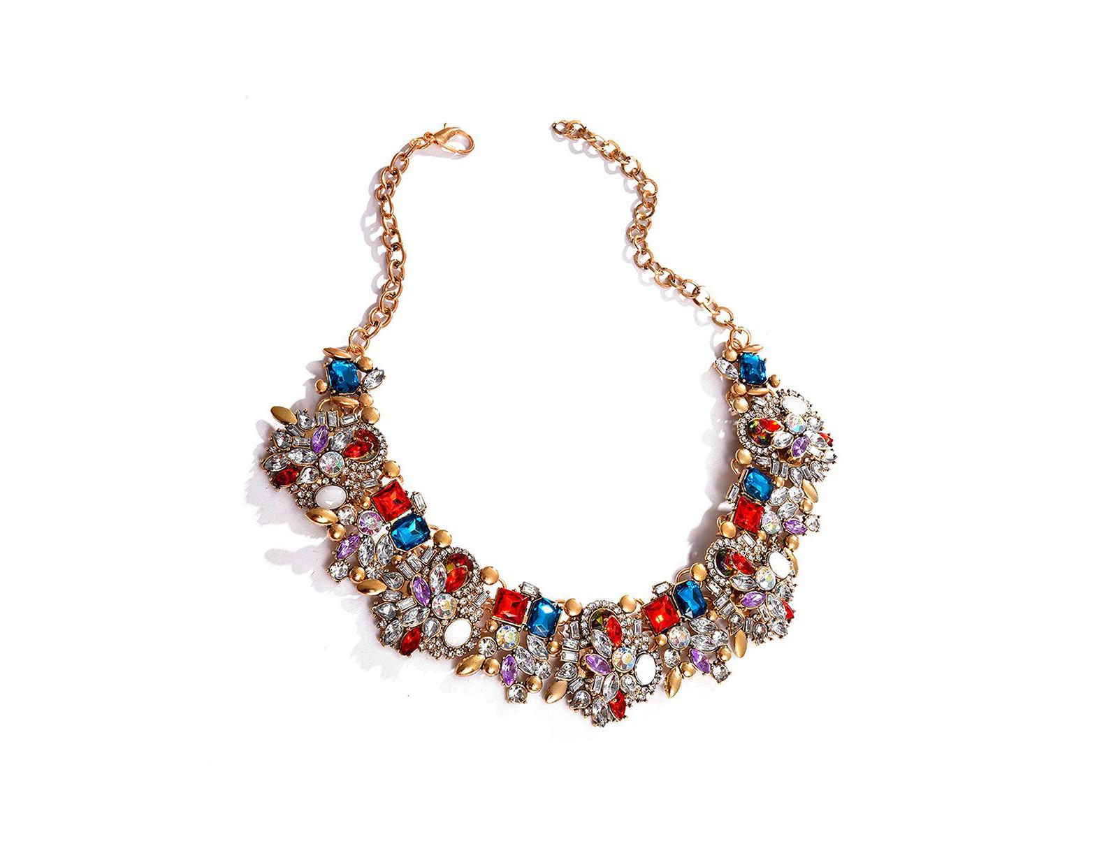 SOHI Women's Multicolour Stone Cluster Necklace