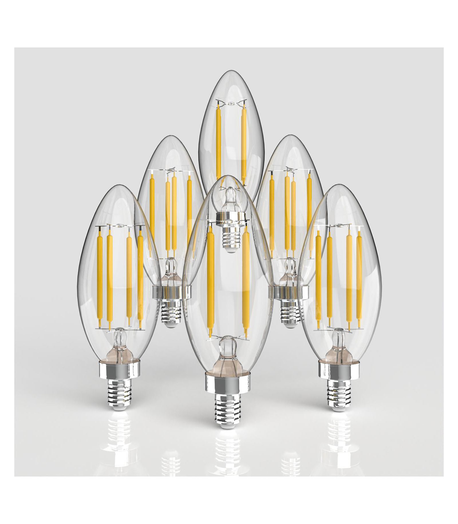 Стеклянные лампы Эдисона Vintage Like C35 4-Watt LED с цоколем E12 (упаковка 6 шт.)