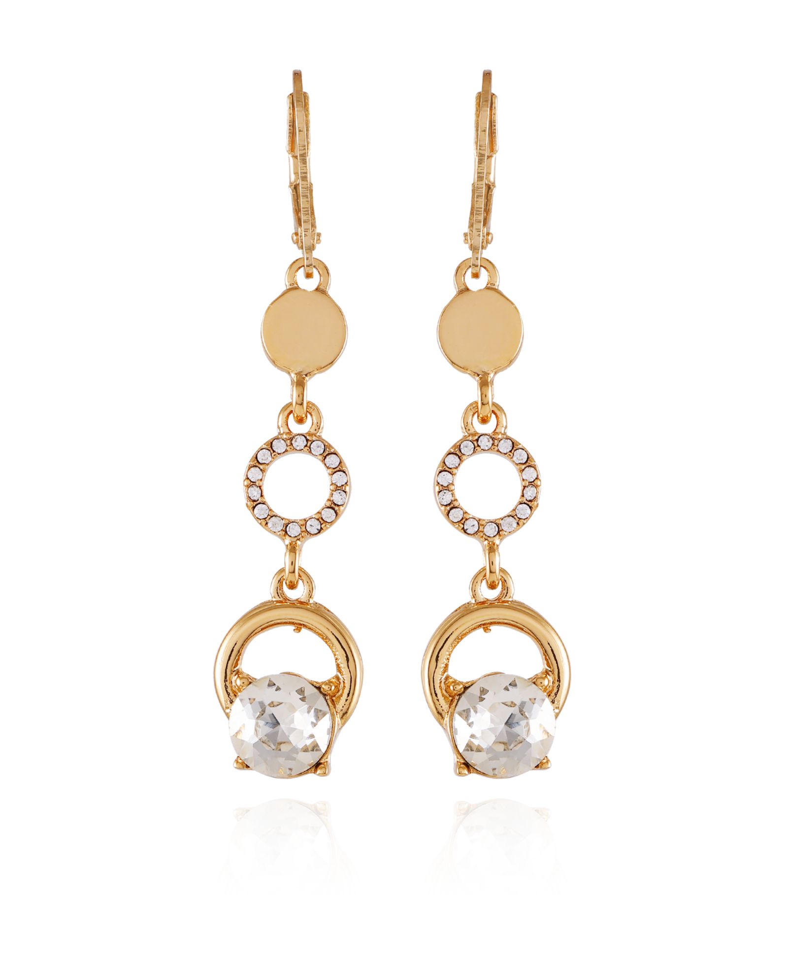 T Tahari Gold-Tone Linear Dangle Drop Statement Earrings