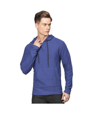 Campus Sutra Мужское худи Electric Blue с контрастным шнурком