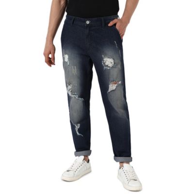 Мужские джинсы Campus Sutra Ripped Dark-Wash Denim