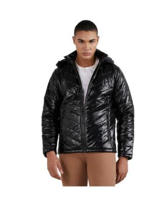 Cahoot Men's Campus Sutra Black Zip-Front Quilted Puffer Jacket
