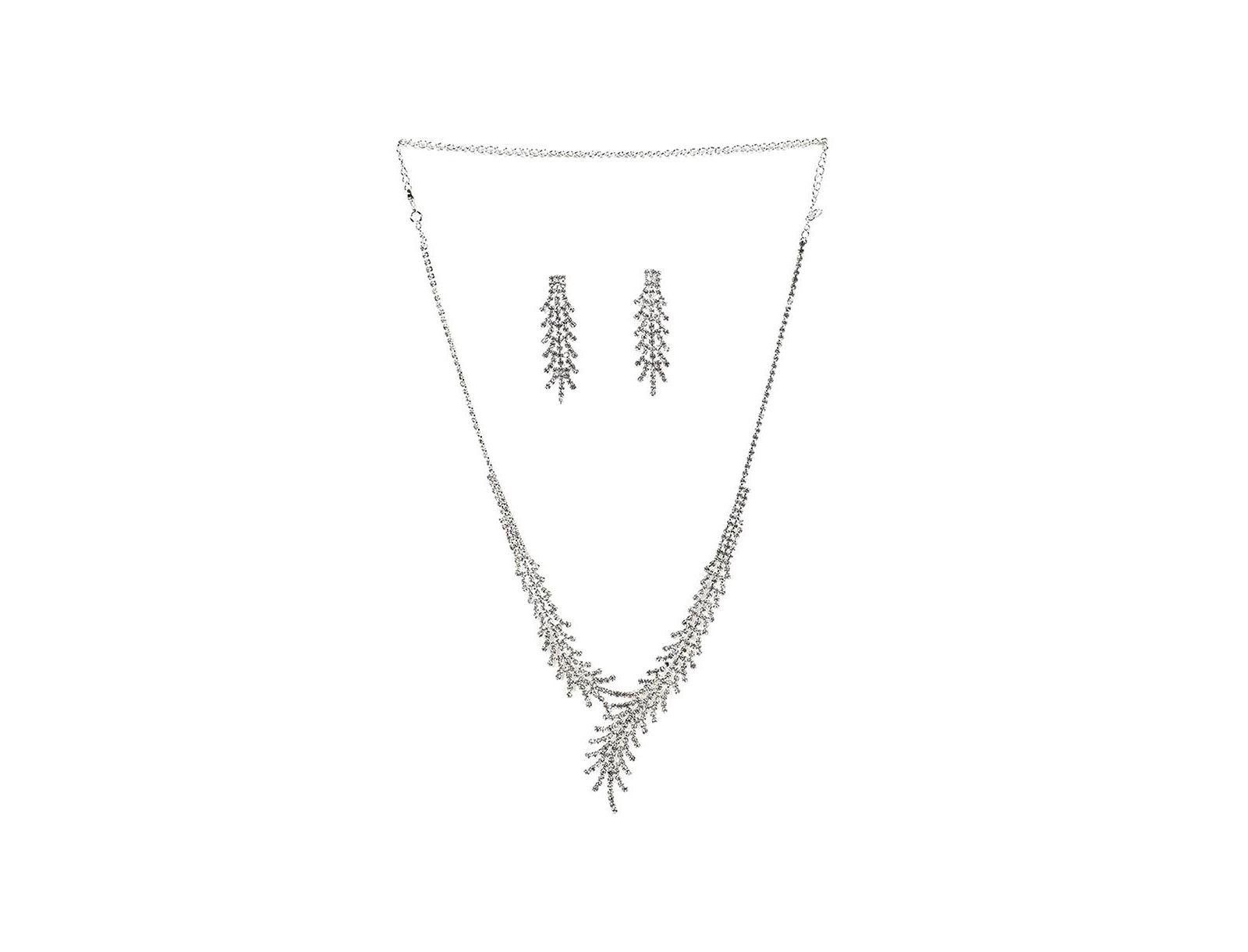 SOHI Women's Silver  Bling Drop Jewelry Set