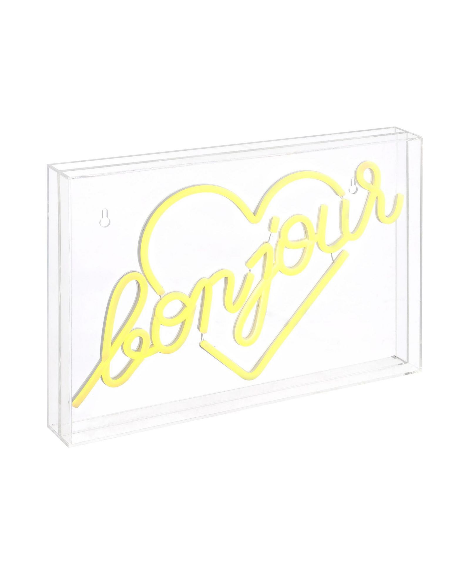 Светильник Jonathan Y Bonjour Heart Contemporary Glam Acrylic Box LED Neon Light
