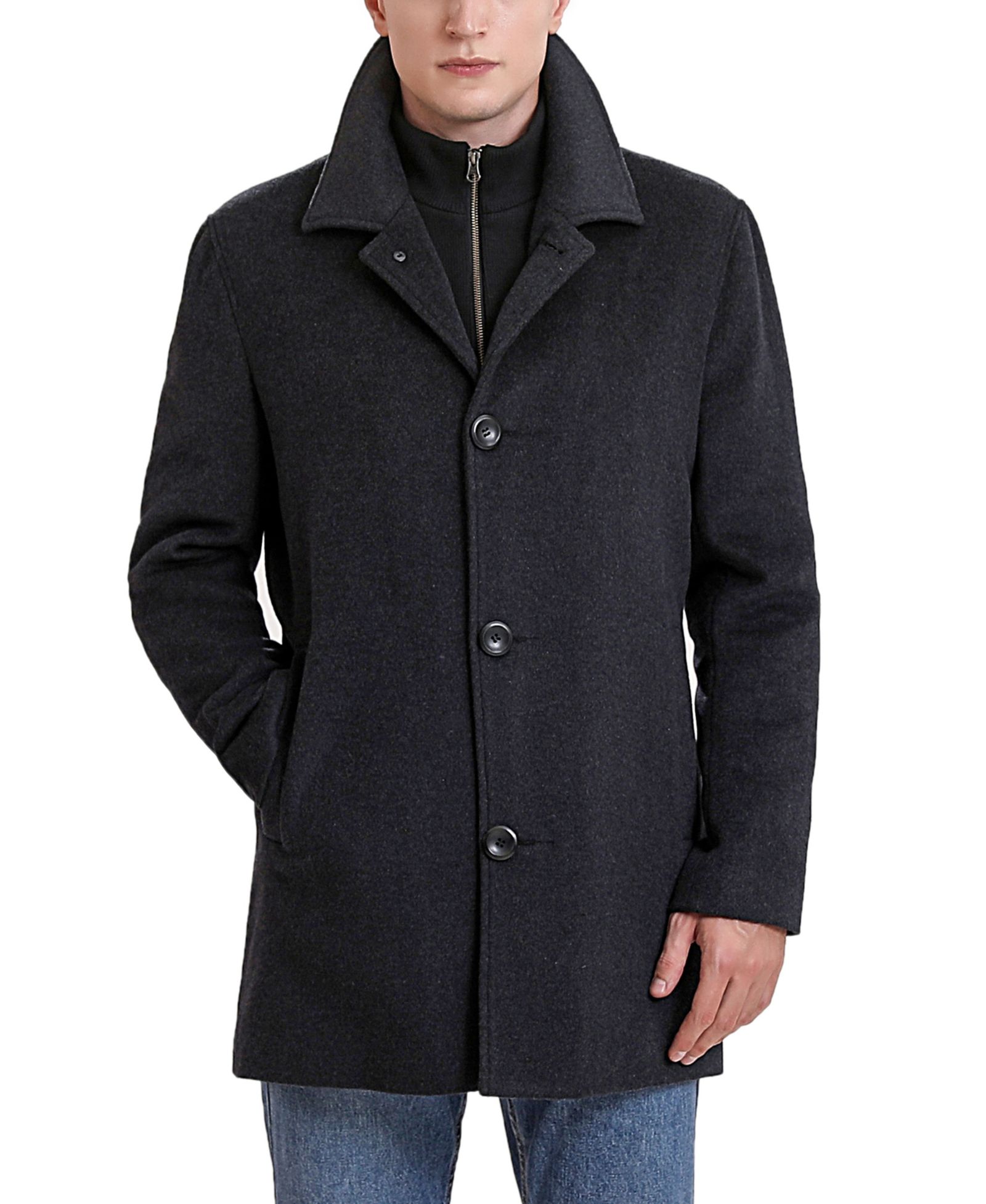 BGSD Men Justin Wool Blend Car Coat - Tall
