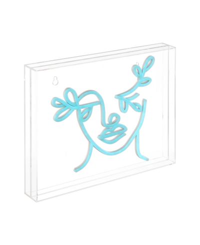 Jonathan Y  13.70 x 1.85 x 10.90Teary Face Contemporary Glam Acrylic Box USB Operated LED Neon Light