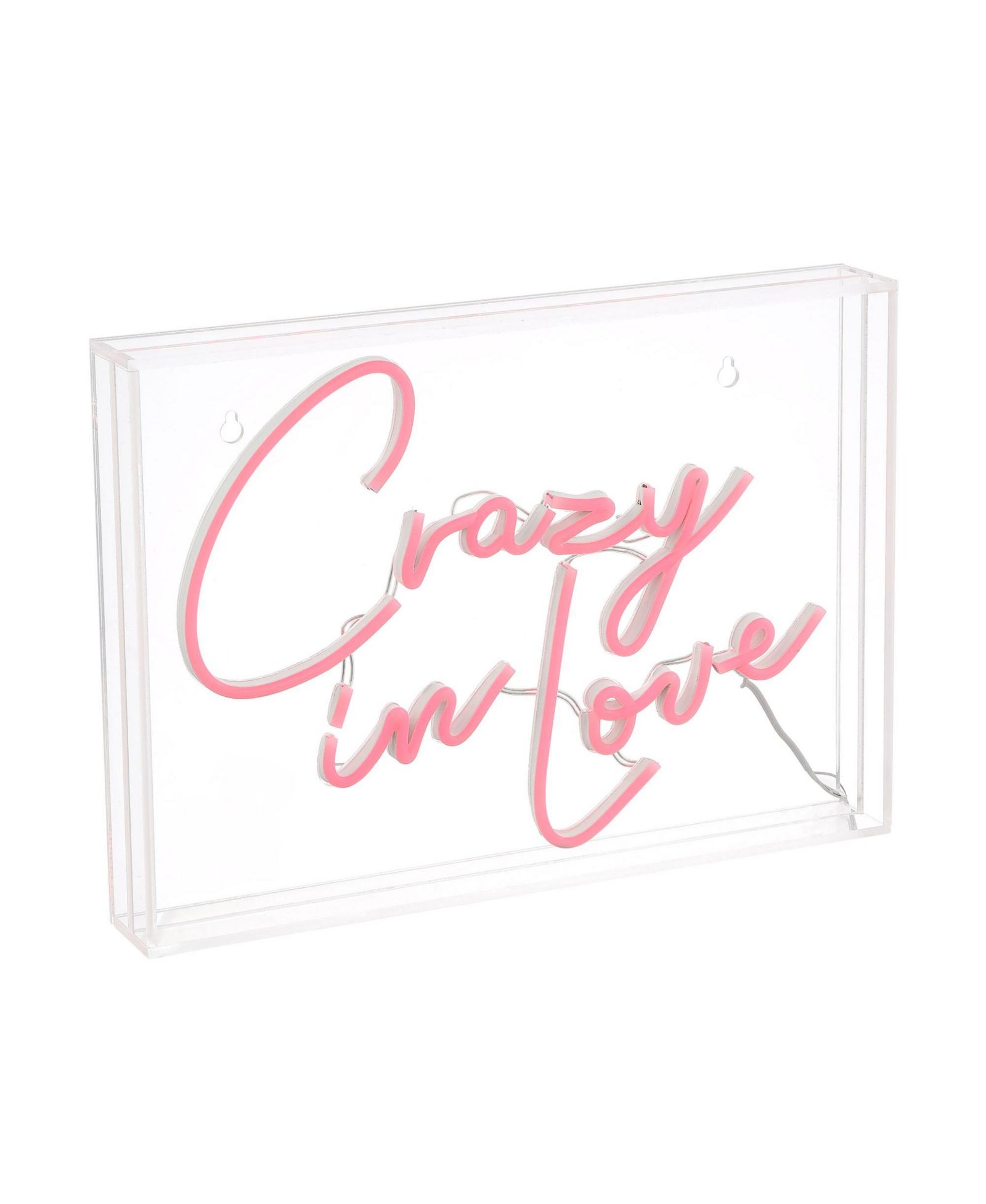 Jonathan Y Crazy In Love Contemporary Glam Acrylic Box USB Operated LED Neon Light