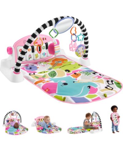 Игровой коврик Fisher Price Glow and Grow Kick Play Piano Gym Baby Playmat, Pink