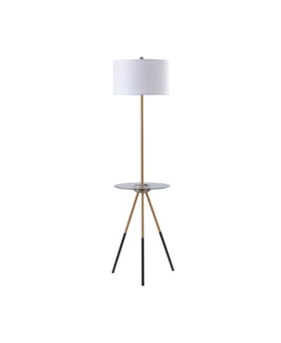 Team son Home Myra Floor Lamp with Glass Table and Built-In USB, Gold