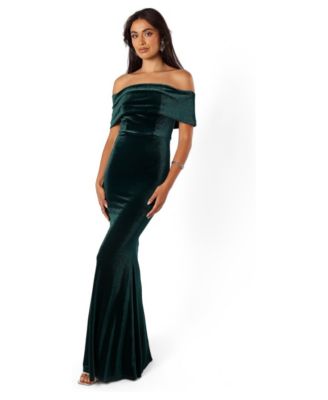 Женское платье макси Adair Off Shoulder - изумрудно-зеленое