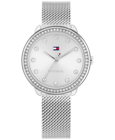 Tommy Hilfiger Women's Quartz Silver-Tone Stainless Steel Mesh Watch 32mm
