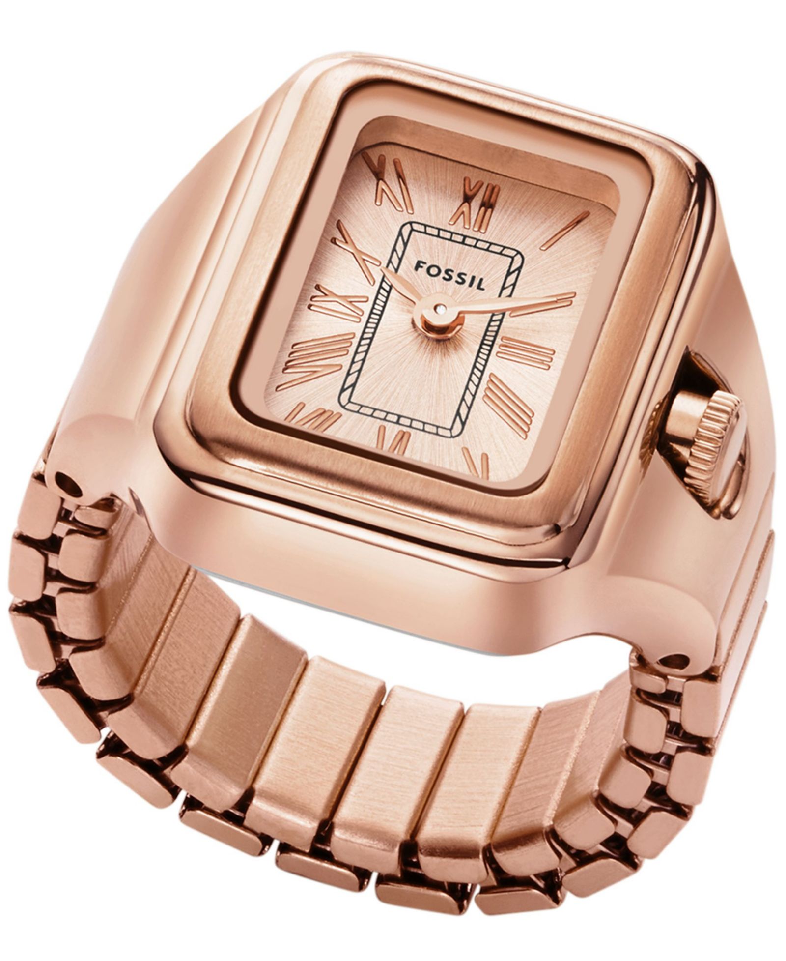 Женские наручные часы Fossil Raquel Two-Hand Rose Gold-Tone Stainless Steel Ring Watch 14mm