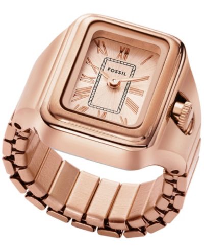Женские наручные часы Fossil Raquel Two-Hand Rose Gold-Tone Stainless Steel Ring Watch 14mm