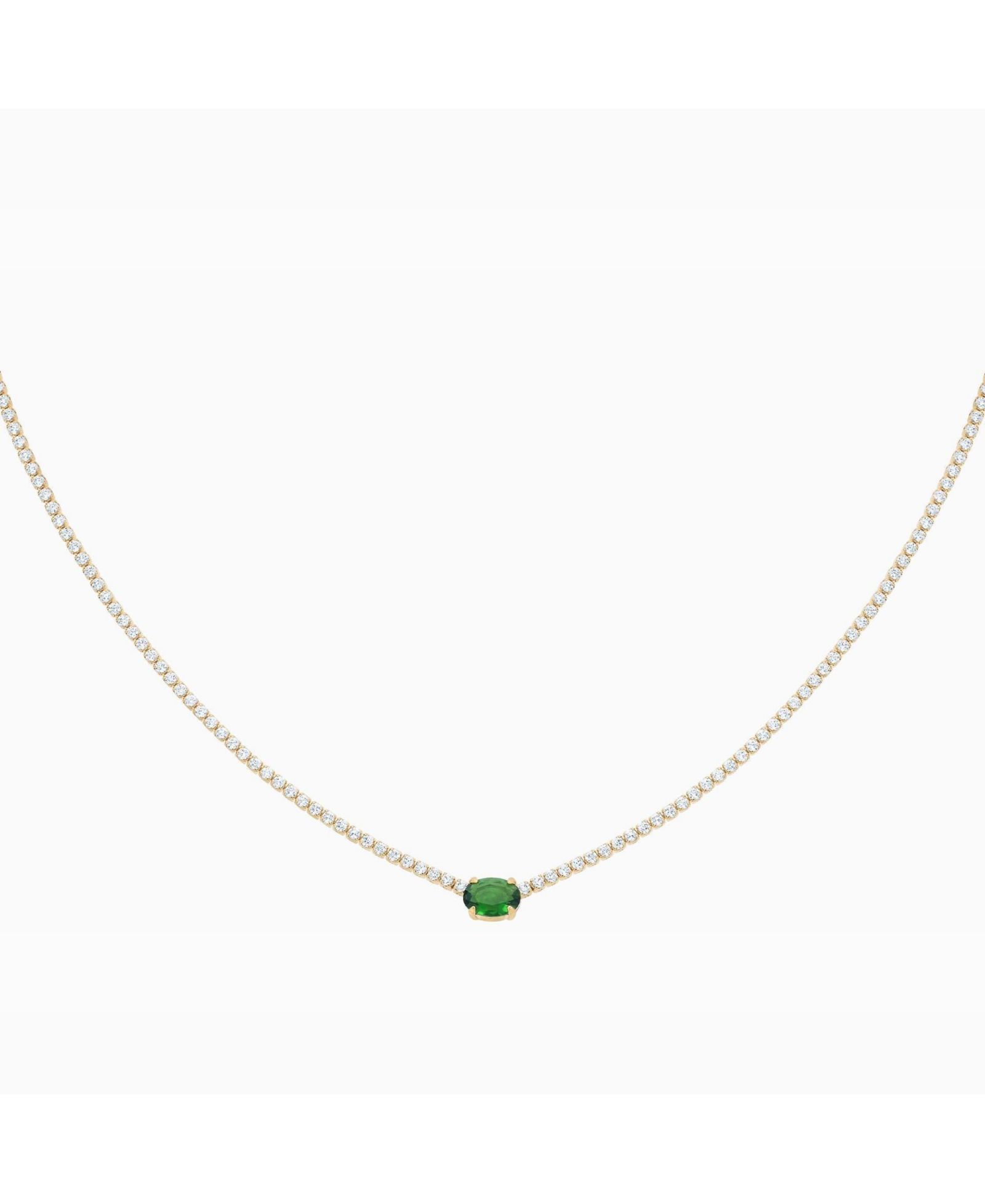 Колье Priscilla Emerald из стерлингового серебра с напылением 18k Gold