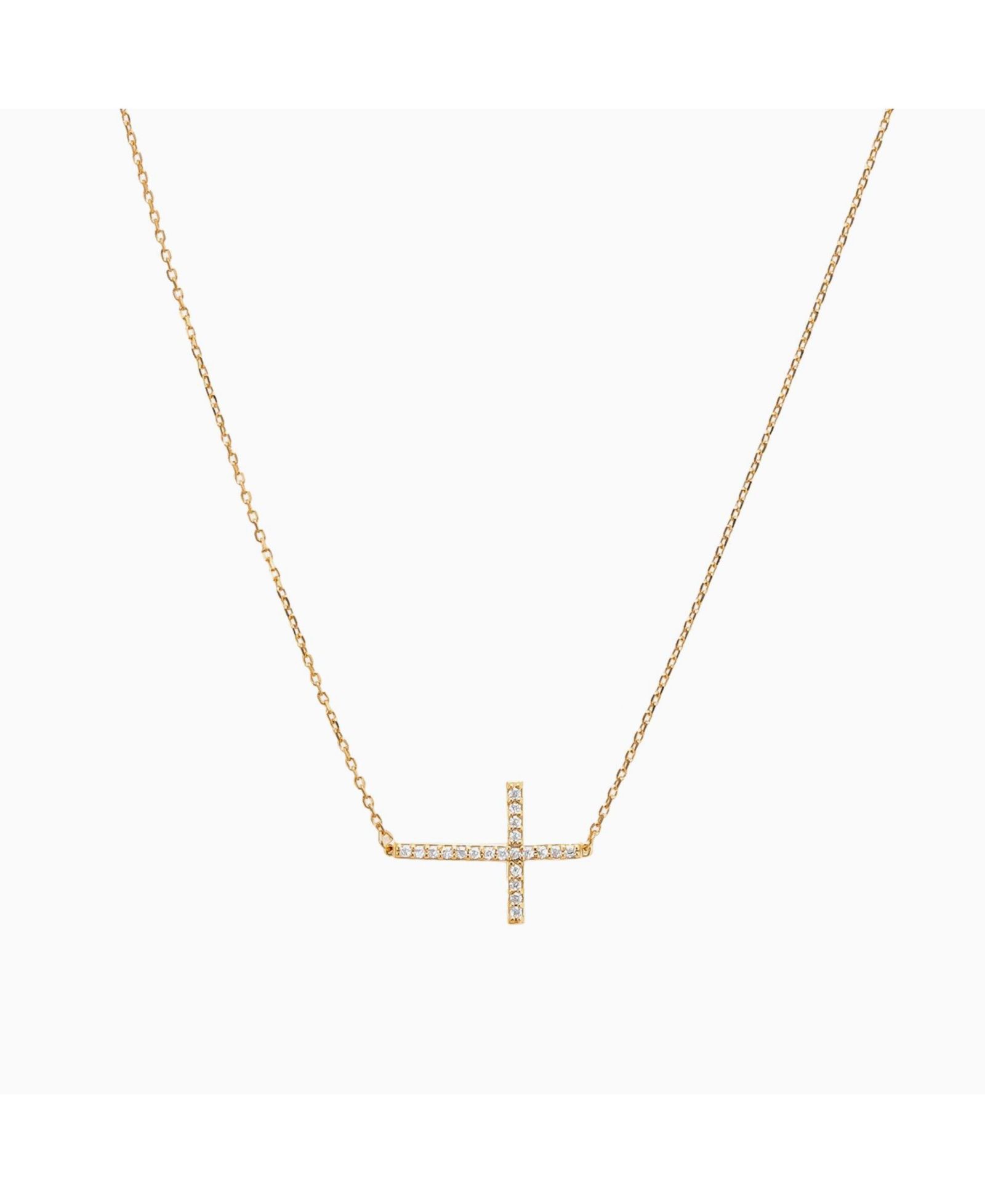 Подвеска-кулон Sterling Silver 18k Gold Plated Horizontal Cross