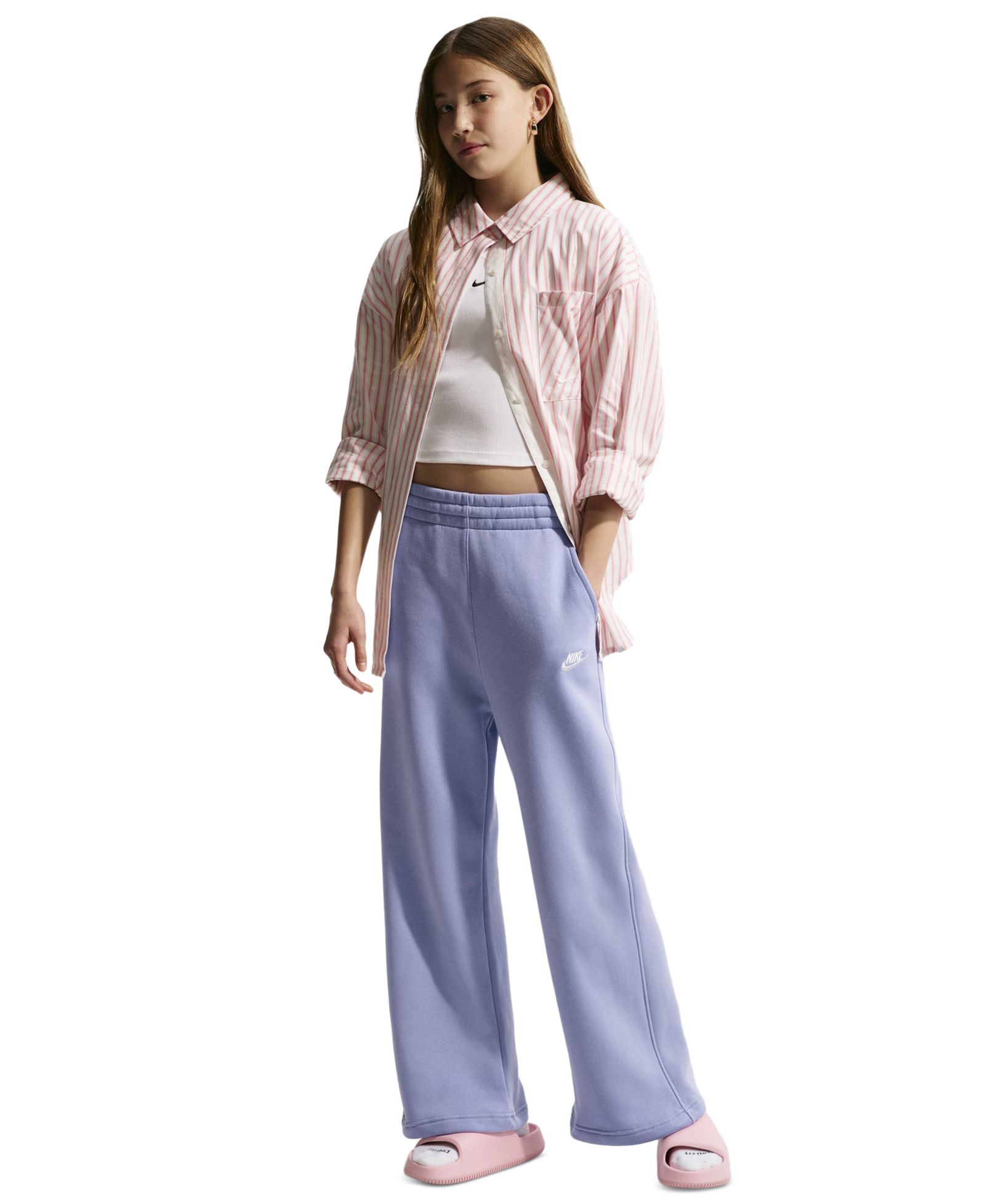 Спортивные брюки Nike Girls' 7-16 Club Fleece Wide-Leg