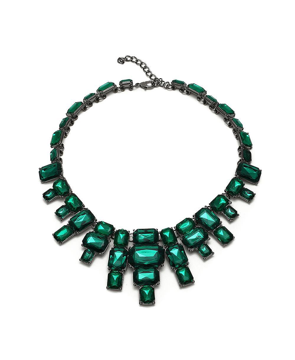 Женское ожерелье SOHI Green Maxi Stone Statement Necklace