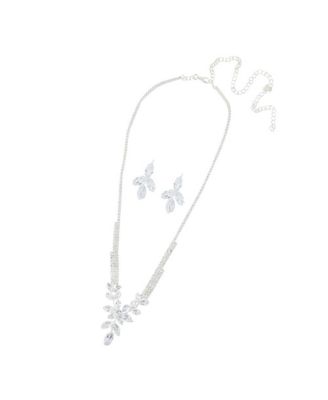SOHI Women's Silver  Bling Stone Jewelry Set