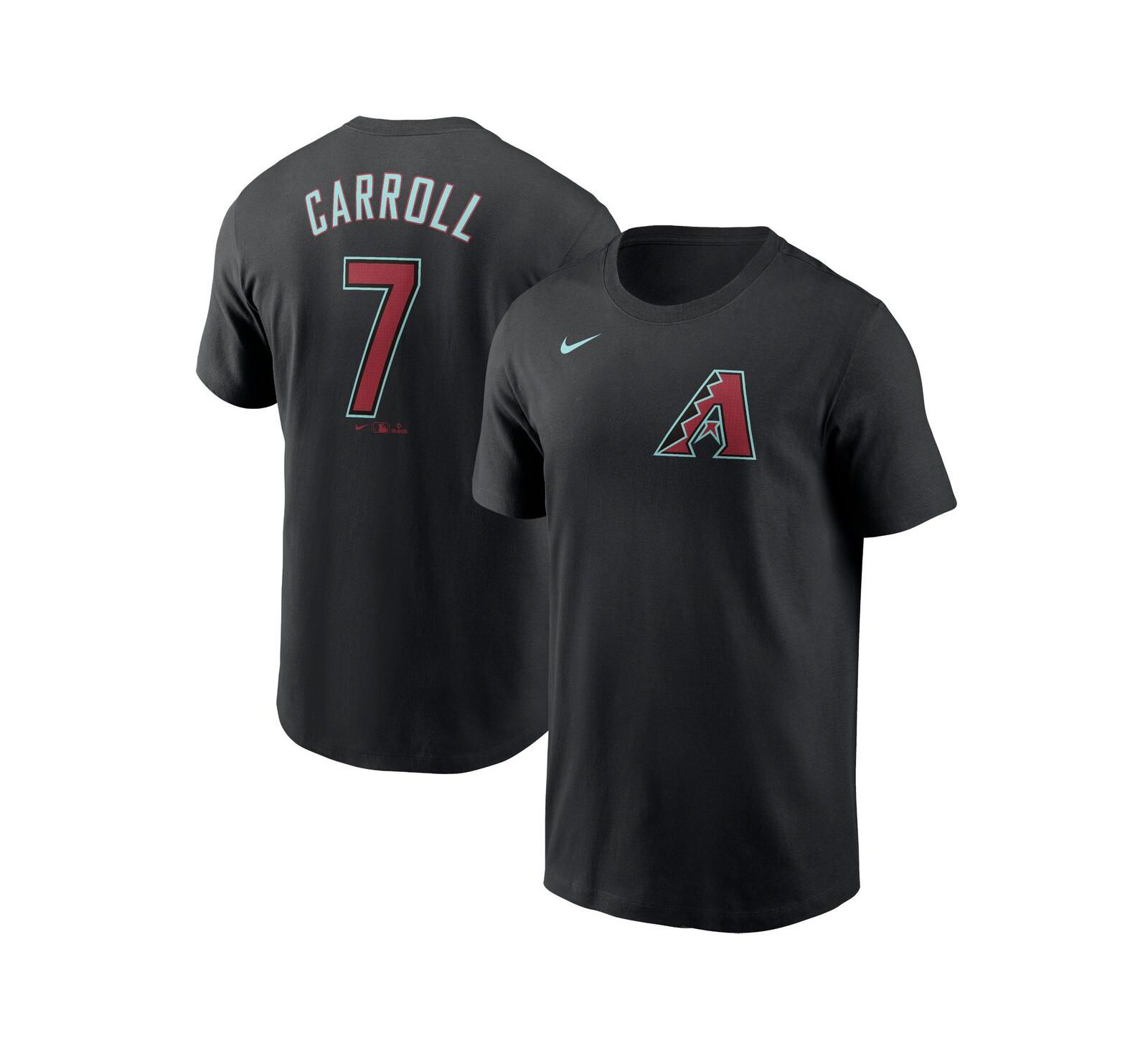 Мужская футболка Nike Corbin Carroll Black Arizona Diamondbacks 2024 Fuse с именем и номером
