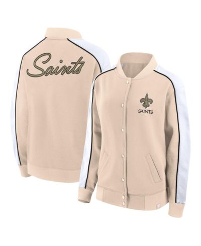 Мужская куртка Fanatics New Orleans Saints Lounge Full-Snap Varsity Jacket Tan