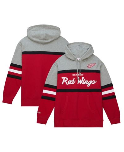 Мужской толстовка-худи Mitchell & Ness Red, Gray Detroit Red Wings Head Coach Pullover