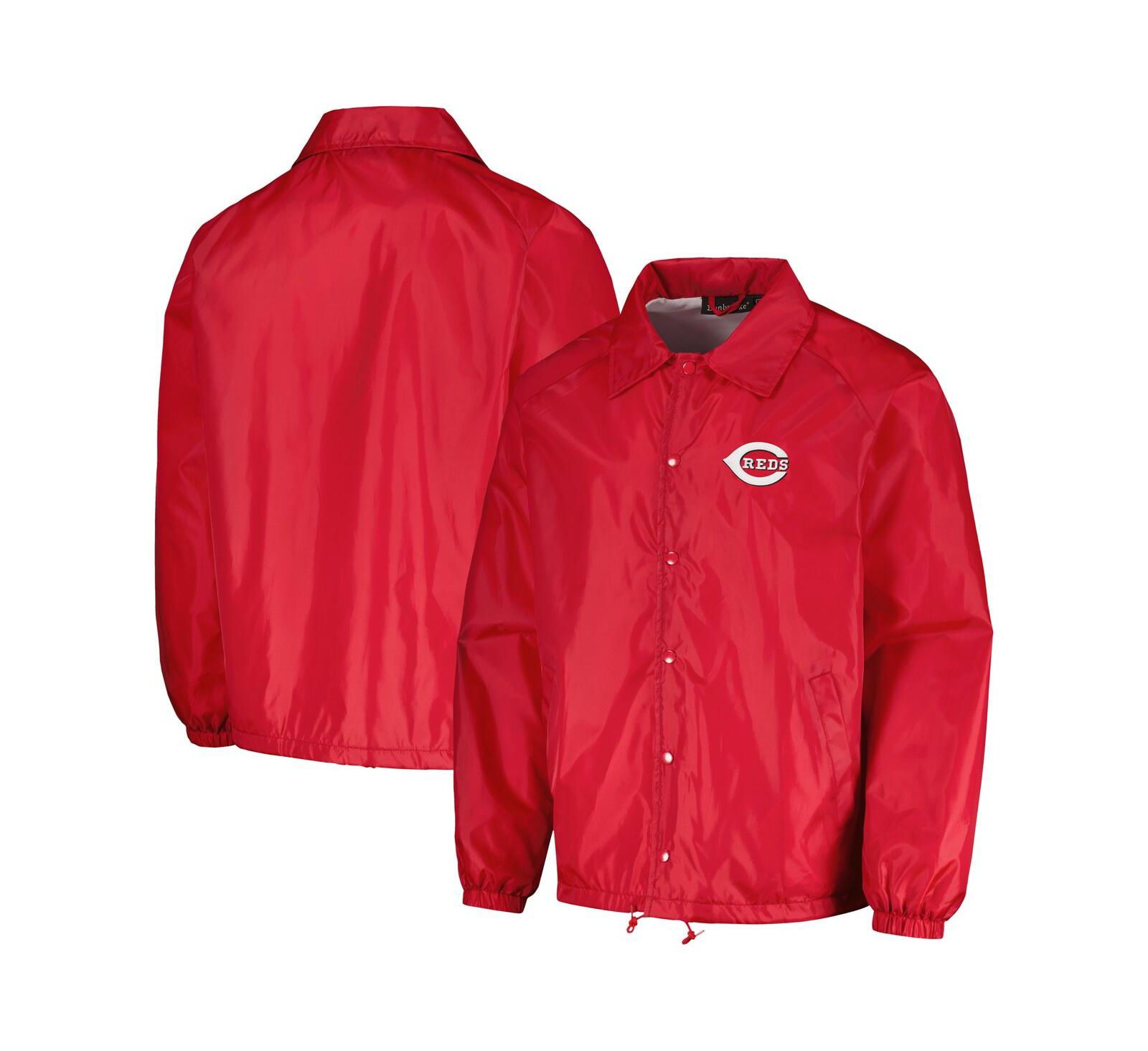 Men's Dunbrooke Red Cincinnati Reds Coach's Raglan Full-Snap Windbreaker Jacket