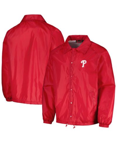 Мужская ветровка Dunbrooke Red Philadelphia Phillies Coach's Raglan Full-Snap
