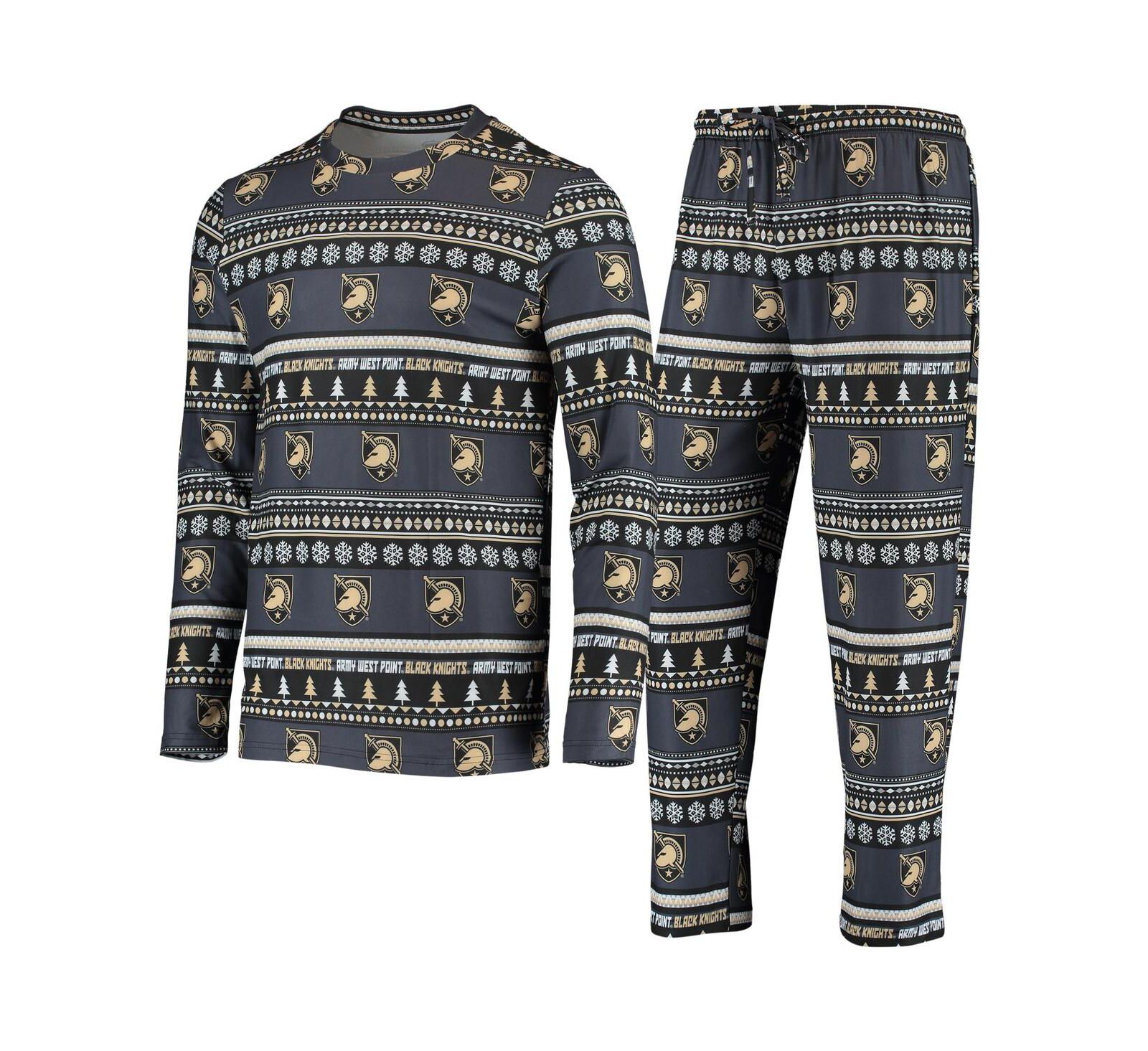 Men's Concepts Sport Black Army Black Knights Ugly Sweater Knit Long Sleeve Top and Pant Set