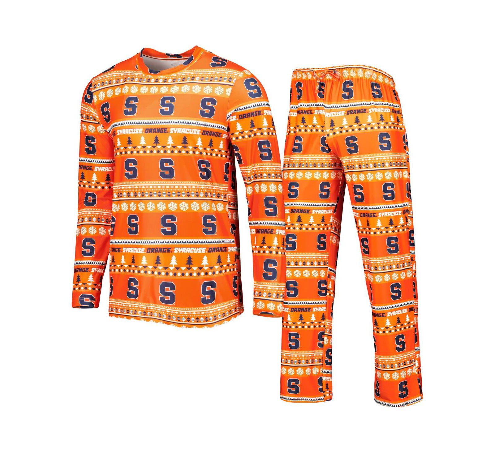 Мужской комплект Concepts Sport Orange Syracuse Orange Swivel Long Sleeve T-shirt and Pants Sleep Set
