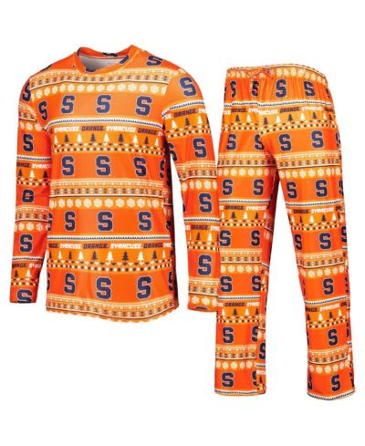 Мужской комплект Concepts Sport Orange Syracuse Orange Swivel Long Sleeve T-shirt and Pants Sleep Set