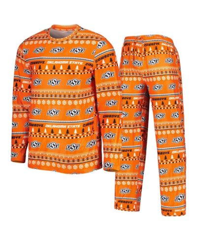 Мужской комплект для сна Concepts Sport Orange Oklahoma State Cowboys Swivel Long Sleeve T-shirt и брюки