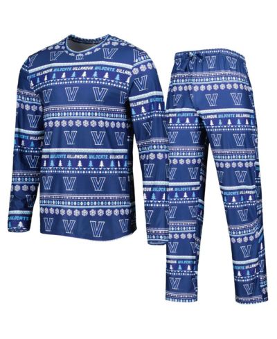 Мужской комплект для сна Concepts Sport: футболка с длинным рукавом и брюки Villanova Wildcats Navy