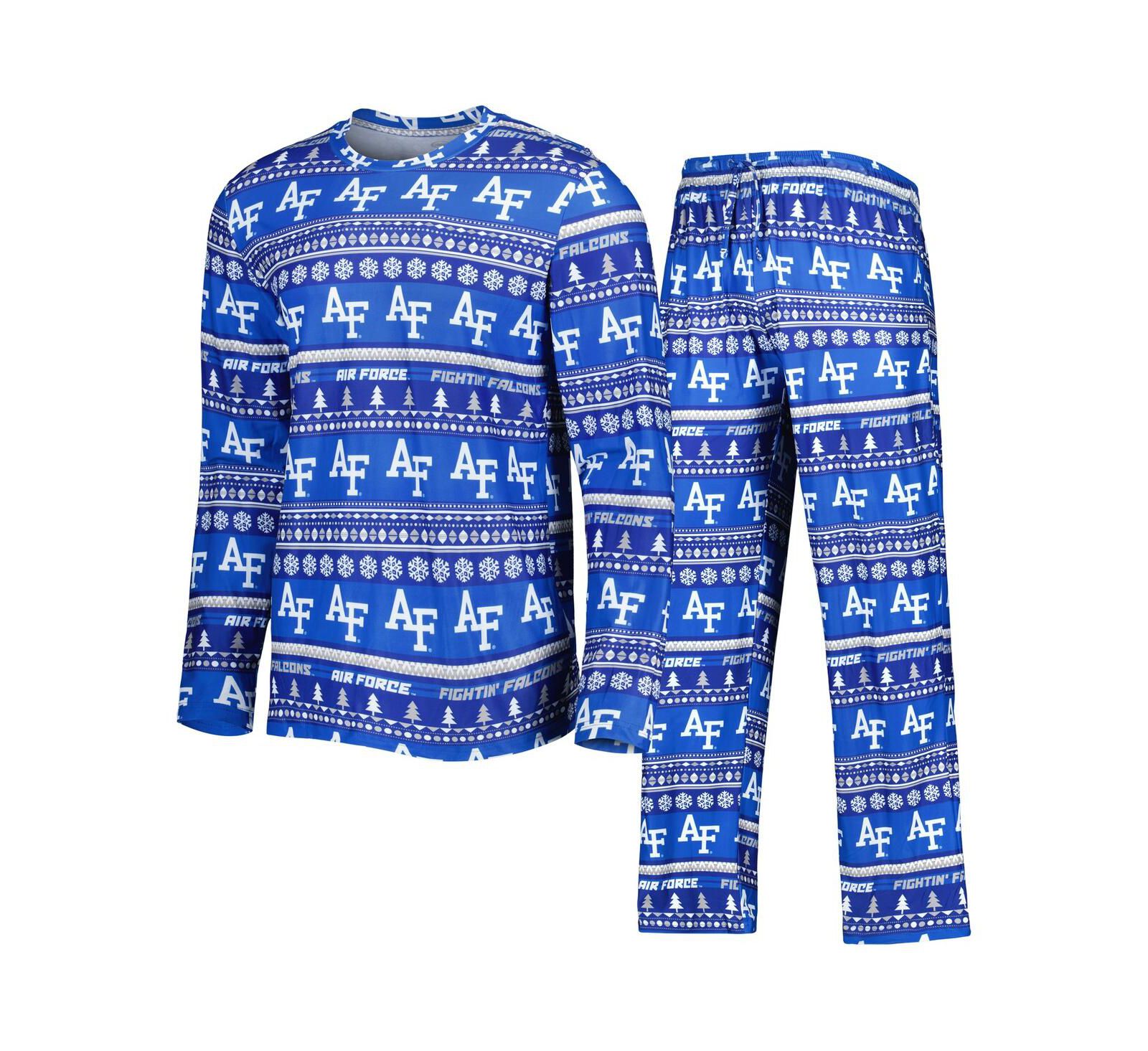 Men's Concepts Sport Royal Air Force Falcons Swivel Long Sleeve T-shirt and Pants Sleep Set
