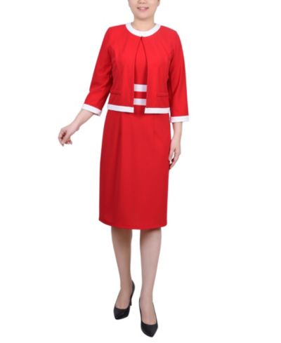 Женский комплект из 2 предметов NY Collection Elbow Sleeve Colorblocked Dress