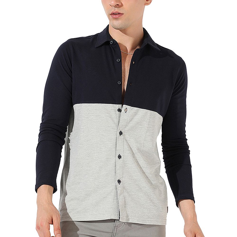 Cahoot Men's Colourblocked Collared Casual Shirt