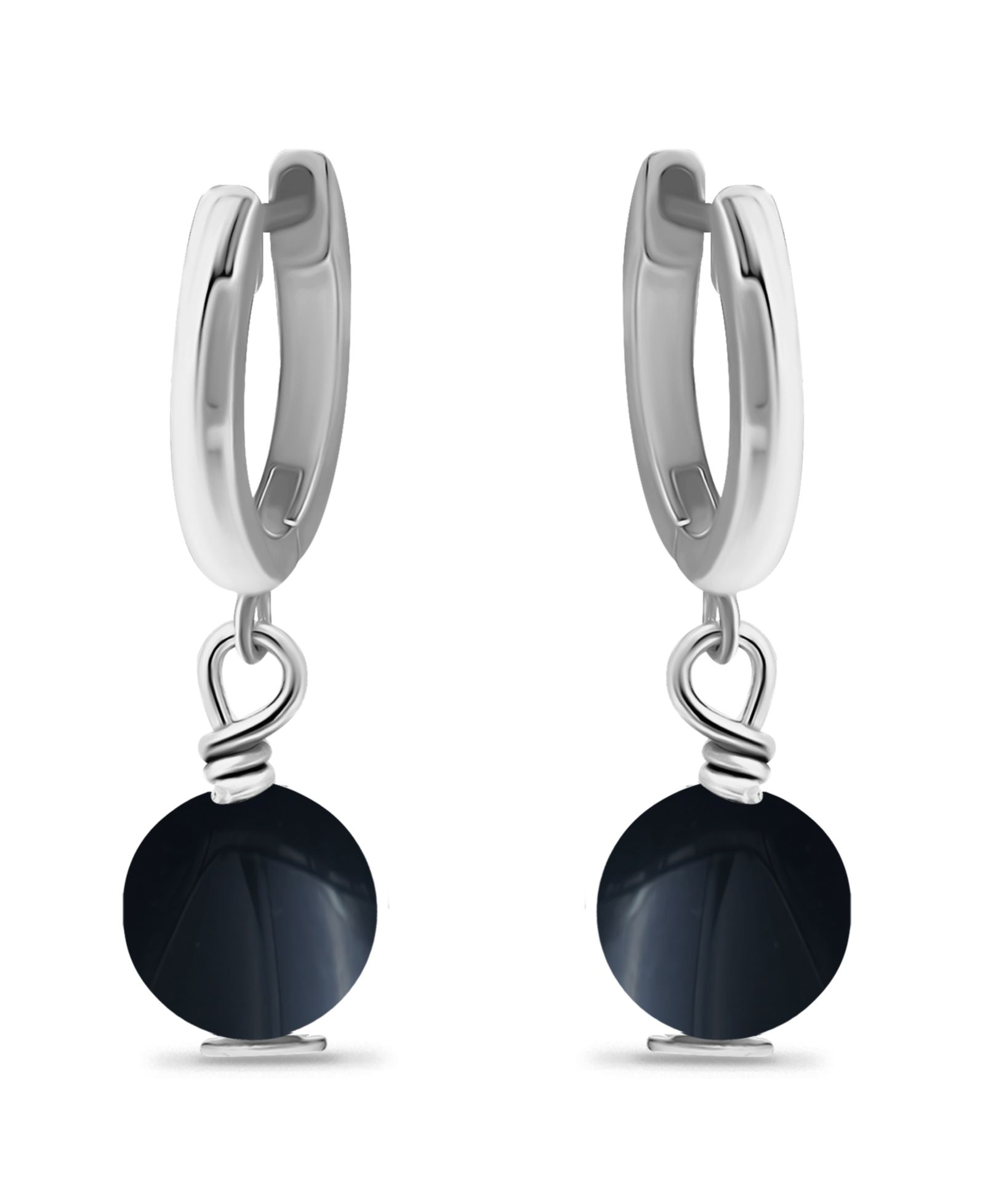 Macy's Silver Plated Multi Genuine Stone Huggie Hoop Earrings