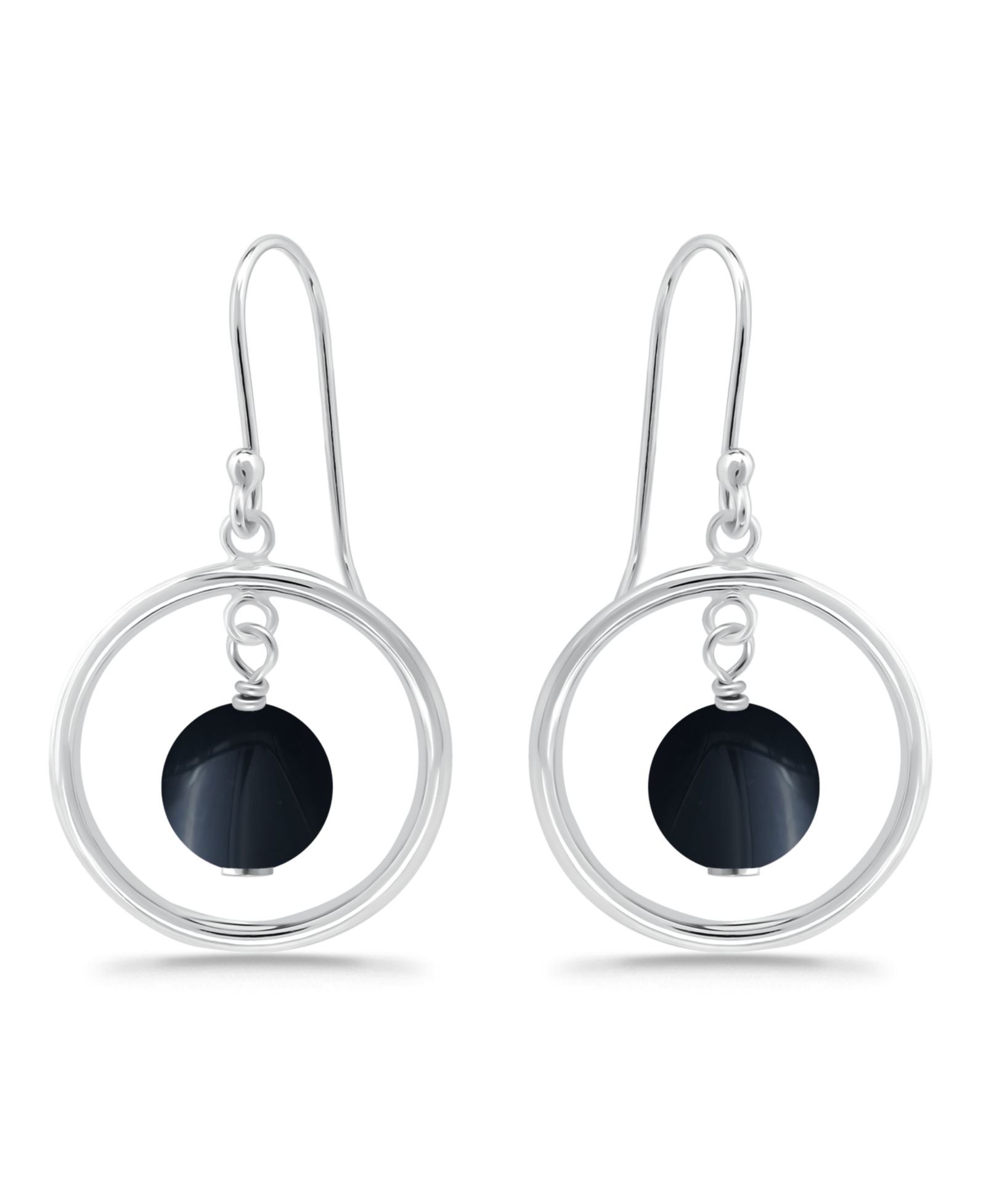 Серьги-подвески Macy's Silver Plated Multi Genuine Stone Circle Drop