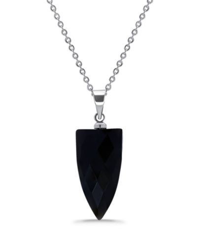 Macy's Silver Plated Multi Genuine Stone Pendant Necklace