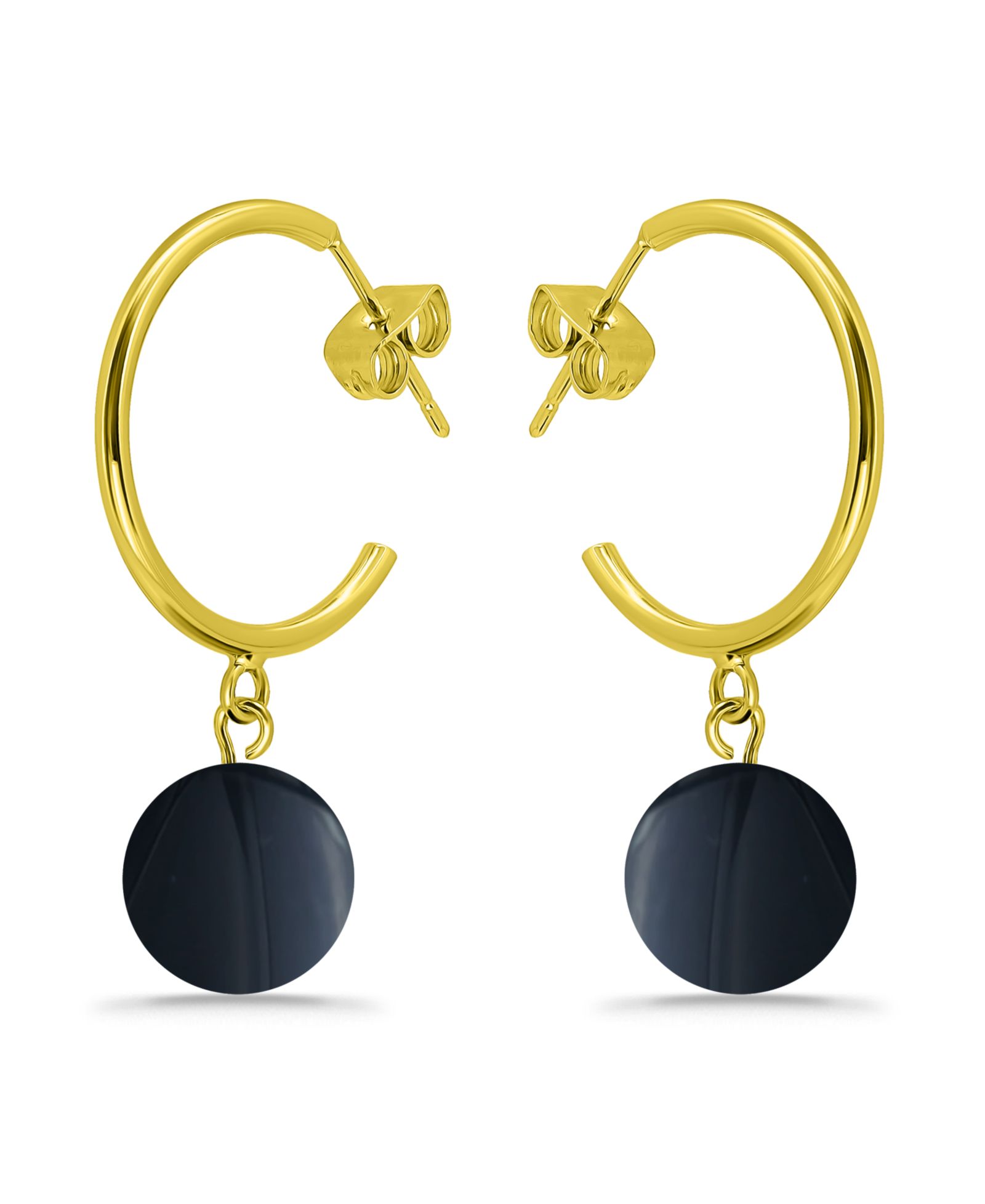 Серьги-кольца Macy's 14K Gold Plated Multi Genuine Stone