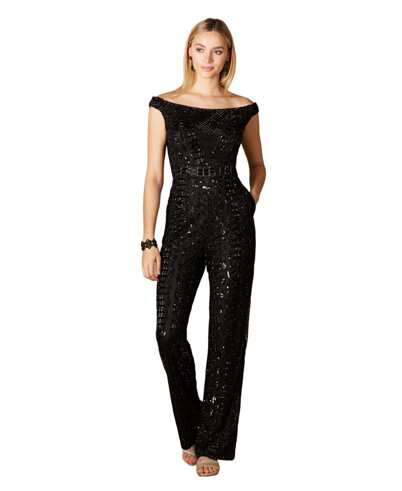 Комбинезон Lara Women's Beaded Off Shoulder с открытыми плечами