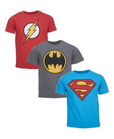 Justice League Toddler Boys DC Comics Batman Superman The Flash 3 Pack T-Shirts