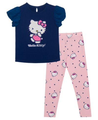 Hello Kitty Toddler Girls' 2T-4T Embroidered Top and Pants, 2-Piece Legging Set