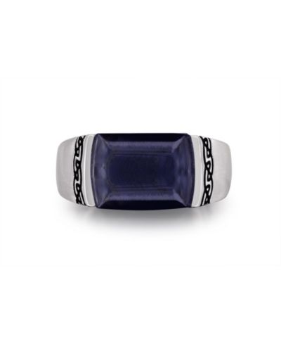 LuvMyJewelry Pietersite Celtic Signet Ring Sterling Silver