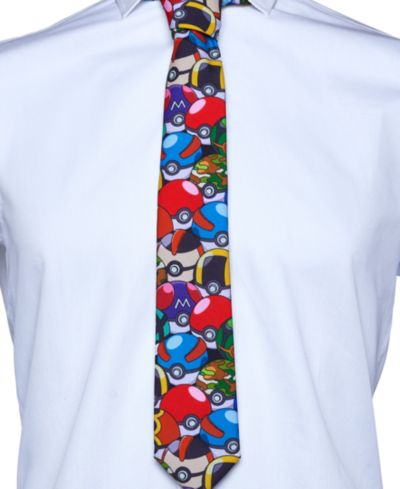 OppoSuits Men's Pokemon Tie - Pokeball Necktie - Formal And Casual - Including 1 Tie - Multicolor
