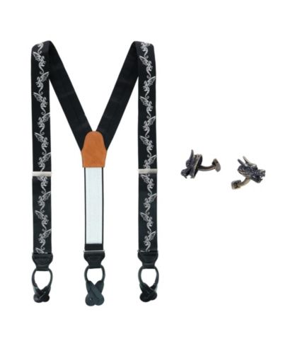 Trafalgar Men's Guardian of Freedom Silk Brace and Brass Cufflink Set