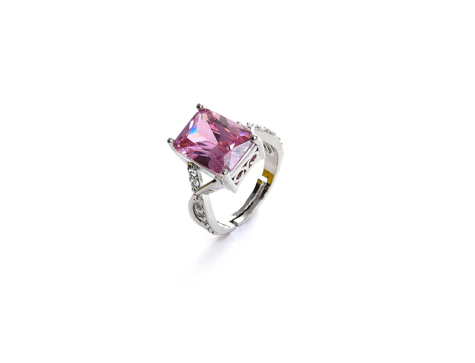 SOHI Women's Pink  Crystal Cocktail Ring